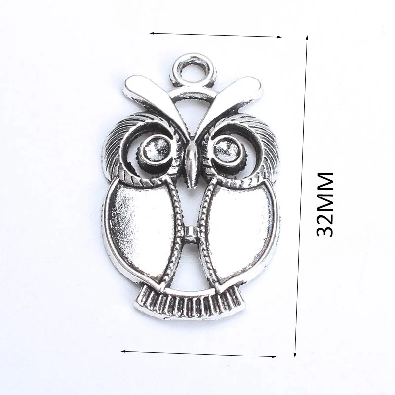10 шт./лот винтажные металлические подвески в виде совы для изготовления