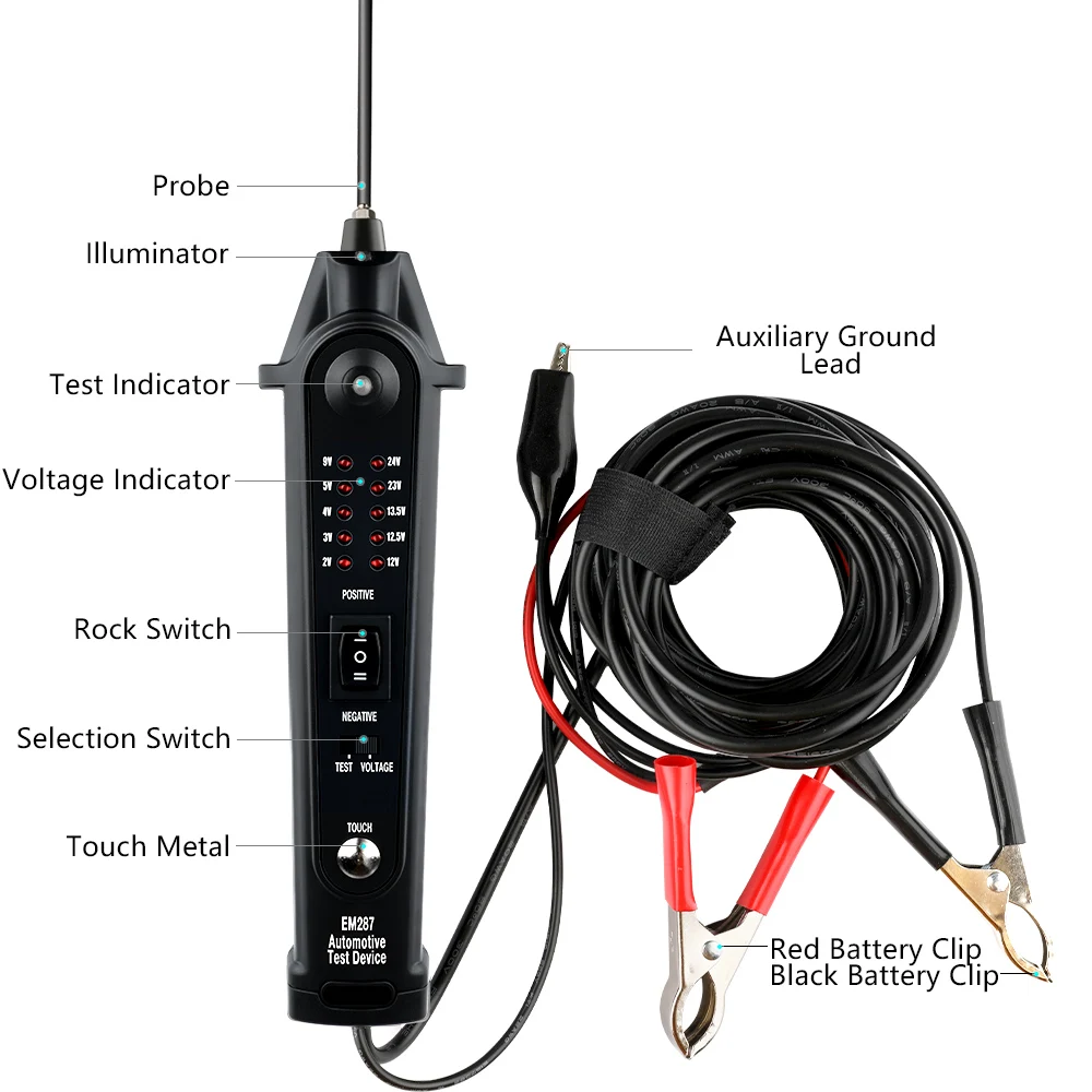 EM287 12 V 24 автомобиль диагностический инструмент PowerScan электроцепь автомобиля