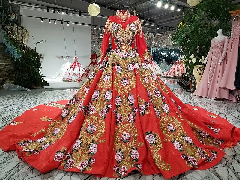 30651 с высоким воротником и длинными рукавами модное сексуальное свадебное платье