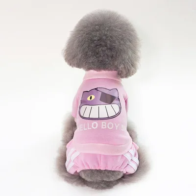 Hello Pink Одежда для собак, зимняя одежда для маленьких собак, костюм Чихуахуа для собак, куртки, одежда для домашних животных, комбинезон для щенков 41a1 - Цвет: Hello Pink