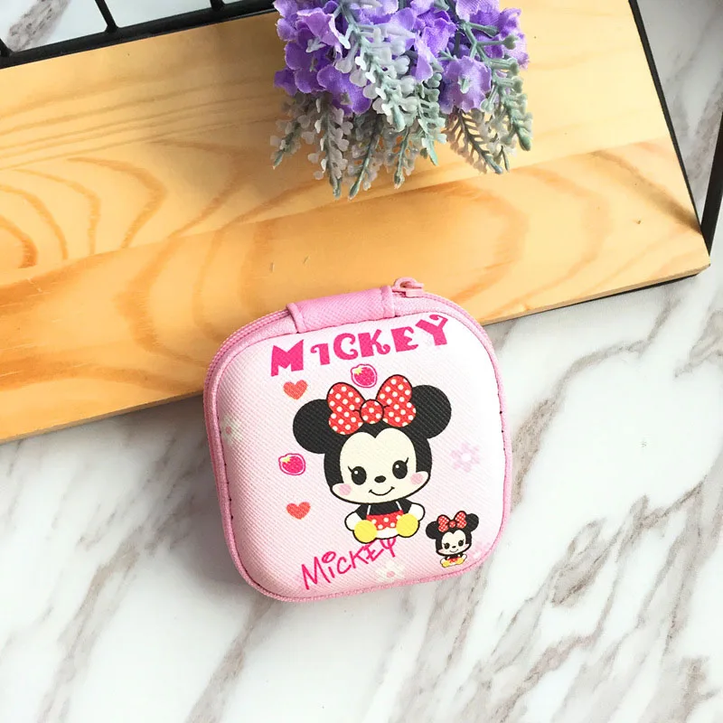 Disney для женщин монета пакет Микки мышь сумка Kawaii мультфильм стежка мини-молния маленькая монета сумки ключ наушники коробка для хр - Цвет: B