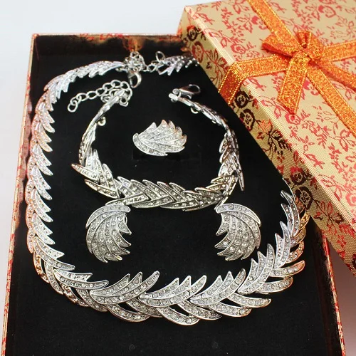 Silver Set Boxes Модные нигерийские Свадебные африканские Бусины Ювелирные наборы модные женские Дубай комплект ювелирных украшений золотистого цвета костюм дизайн 2 цвета - Окраска металла: Silver Set Boxes