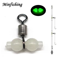 minfishing 25 pcs luminous fishing swivel fishing hook connector 3 way rolling swivel fishing accessories