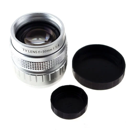 50 мм F1.4 TV объектив для Sony NEX/Panasonic/Olympus MFT M4/3 и Fuji FX камеры серебристо черный