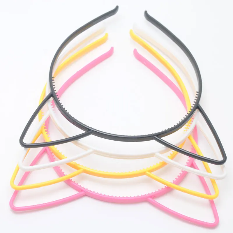4 шт./лот прелестные модные туфли Кот уха Hairbands Для женщин девушек Зубы волос Группа Головные уборы оголовье аксессуары для волос - Цвет: B W Hot pink Yellow