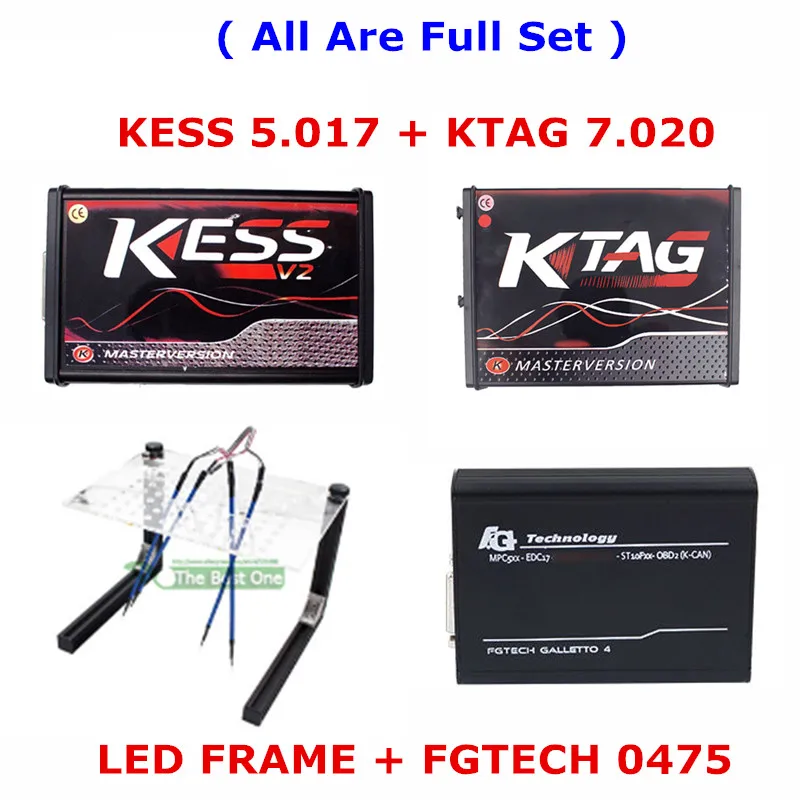 kess ktag fgtech LED Онлайн V2.47 EU Red Kess V2 V5.017 OBD2+ K-TAG KTAG V7.020 2,25+ Fgtech 0475+ светодиодный BDM Рамка+ 22 шт. адаптер для настройки ЭКЮ программист - Цвет: kess ktag fgtech LED