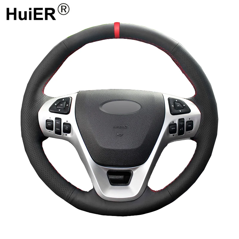 Ручной швейный чехол рулевого колеса автомобиля Volant Funda Volante для Ford Explorer 2011 2019 aurus