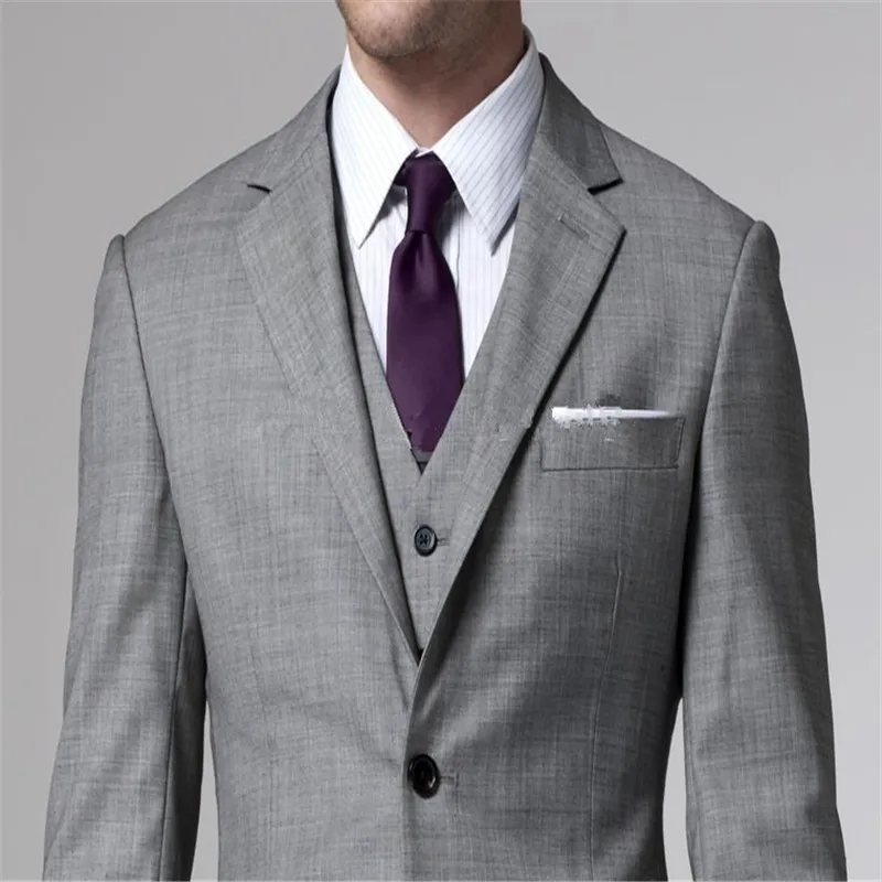 Gray Sharkskin Groom Suit Custom Made Grey Two-Toned Woven Wedding Suits For Men Bespoke Vintage Tuxedo | Мужская одежда