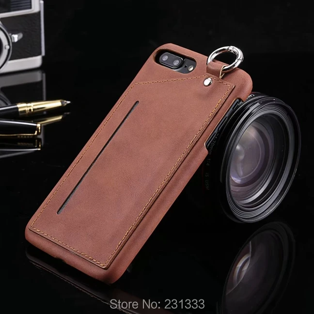 Жесткий чехол из искусственной кожи для Iphone 7 7Plus I7 6 6S Plus I6 с отделением карт и
