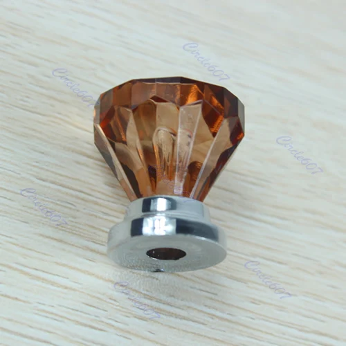 5 шт./лот Янтарная акриловая дверная ручка для ящика шкафа 26 мм фурнитура|knob door