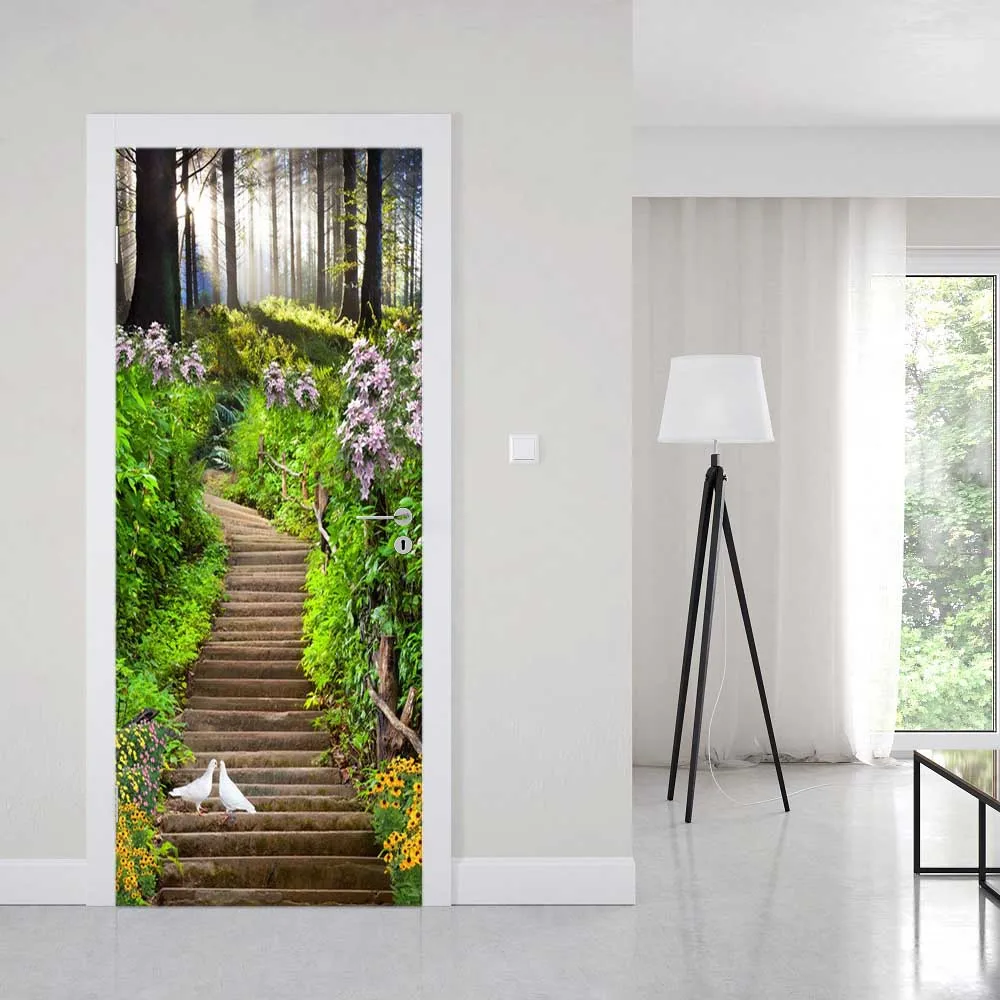 Дверная наклейка Лесная дорога голубь аксессуары для украшения комнаты