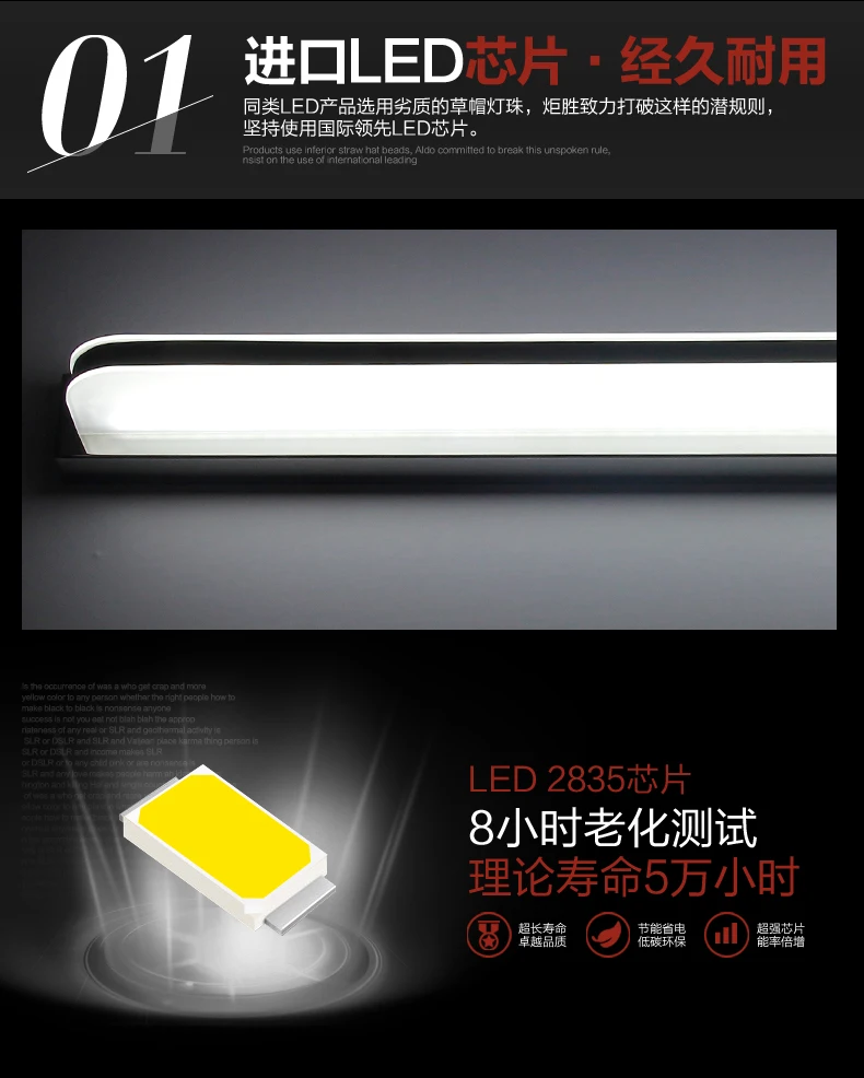 Tamproad больше Зеркало LED свет AC 85-265 В современные косметические акрил