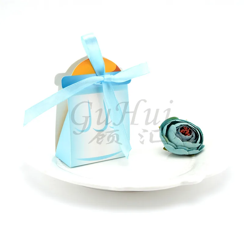 50 шт./лот бутылка для молока коробка конфет розовый девочка синий мальчик душ