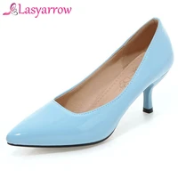 lasyarrow candy color pumps high heel dress shoes for women thin heel slip on party wedding shoes pointed shallow size 48 rm577