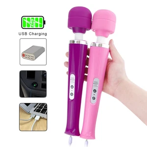 DOMI секс-магазин USB зарядка Волшебная палочка массажер киска стимуляция мощная палка клитор огромный вибратор для женщин Эротические Секс-игрушки