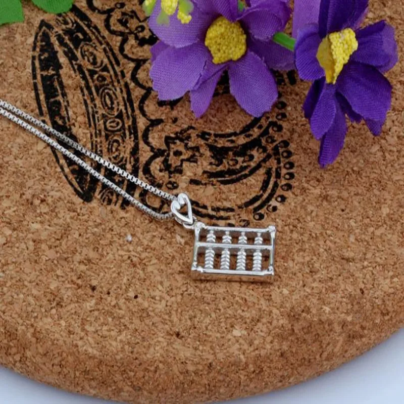 AAA 100% Silver 925 Pendant Necklace Sterling Sliver Jewelry Ancient Abacus Necklaces &amp Pendants Christmas Gift | Украшения и