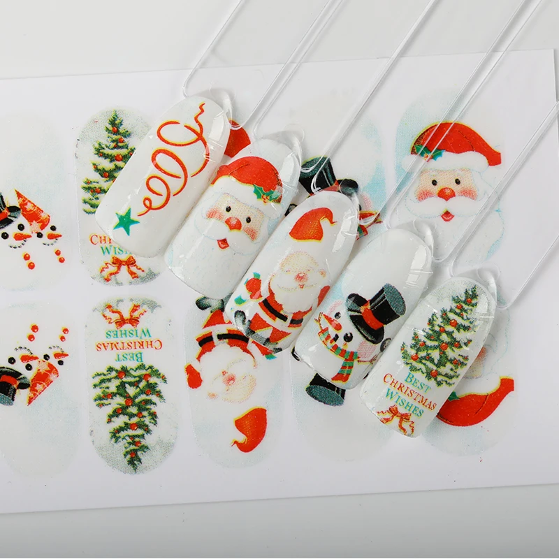 ROSALIND Nail Art Stickers Christmas Style Wraps Manicure Gel Polish Decoration Colorful Transfer Decal | Красота и здоровье