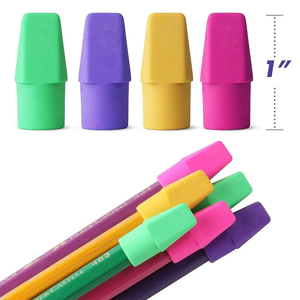 RCtown 150 Pcs Colorful Pencil Top Eraser Caps Stationery for Painting and Students Daily Usages | Игрушки и хобби