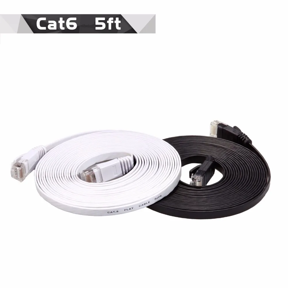 

200pcs/lot 1m 5ft 1.5m 2m 3m CAT6 CAT 6 Flat UTP Ethernet Network Cable RJ45 Patch LAN cable