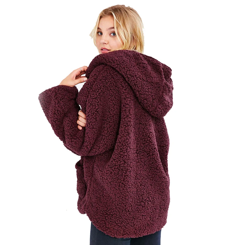 Симпатичное теплое хлопковое пальто из овечьей шерсти с длинными рукавами в