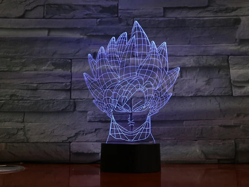 Фигурка "Dragon Ball" атмосферная настольная лампа Lampara Супер Saiyan Goku Usb 3d светодиодный ночник прикроватный сенсорный Сенсор освещение лампа