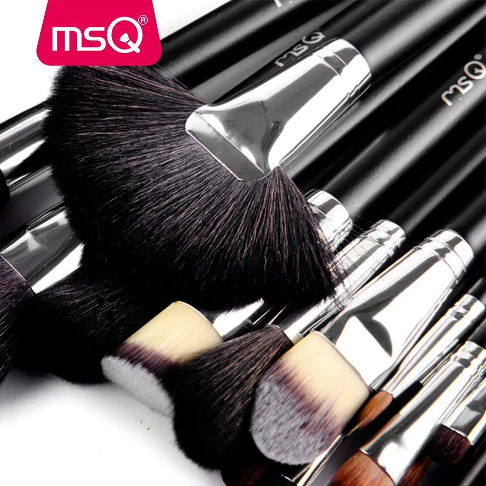 MSQ Makeup Brushes Set Pro 32pcs High Quality Soft Natural Hair Foundation Eyeshadow Make Up Brush Kit With PU Leather Belt Case | Красота и