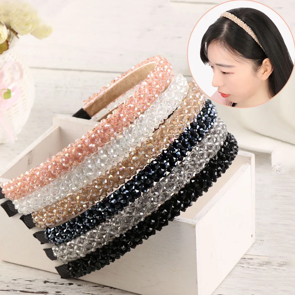 Женский обруч для волос ручной работы с жемчужинами и цветами стразы 2019| |