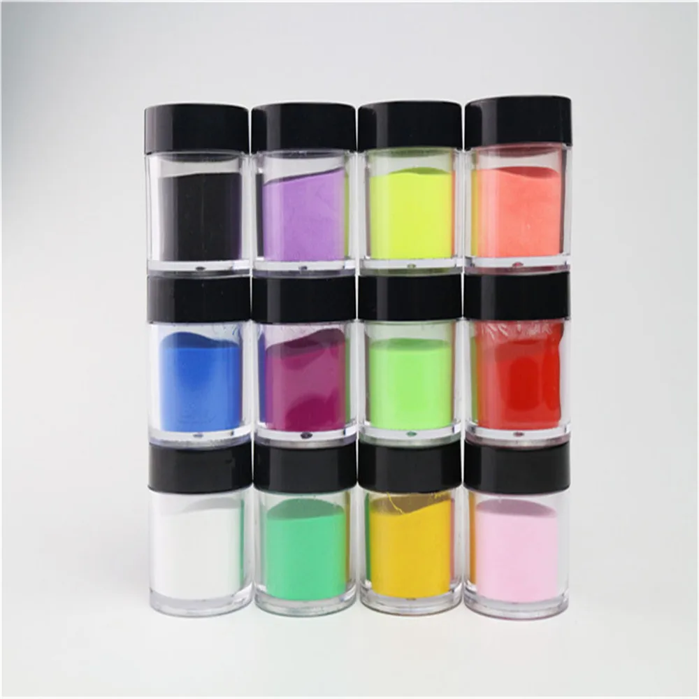 Акриловый фосфоресцирующий полимерный порошок poudre pour ongle для нейл-арта Типсы скульптура порошок 7 г/бутылка 12 цветов