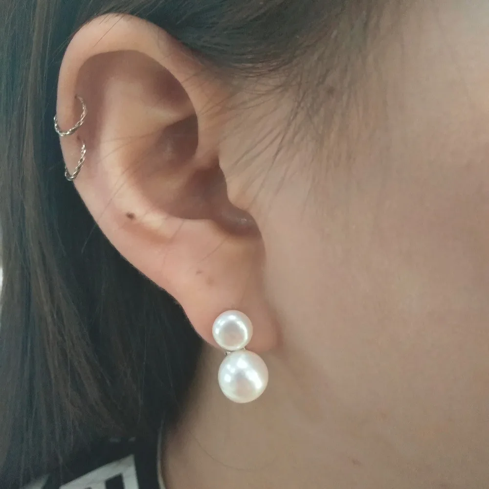 

5pcs/lot Women Jewelry 925 Sterling Silver Freshwater Pearl Ear Earrings
