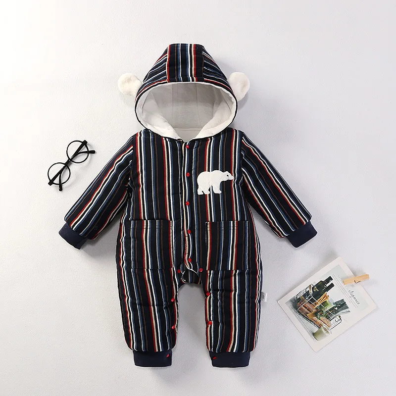 Детский Комбинезон флисовый комбинезон с длинным рукавом капюшоном Осень-зима