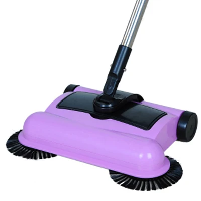 Purple Новая нержавеющая сталь подметальная машина нажимного типа волшебная ручка для совка, метлы бытовой пылесос ручной толчок подметальная машина - Цвет: Purple