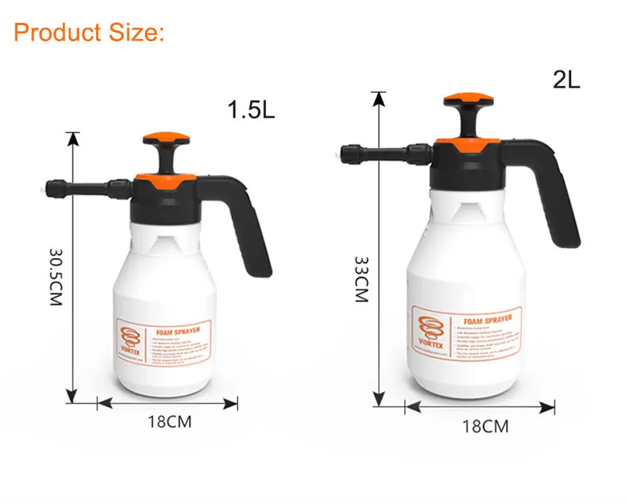 2L Foam Sprayer Pressure Pump Car Wash Watering Can Foam Nozzle For Home Window Cleaning Tools