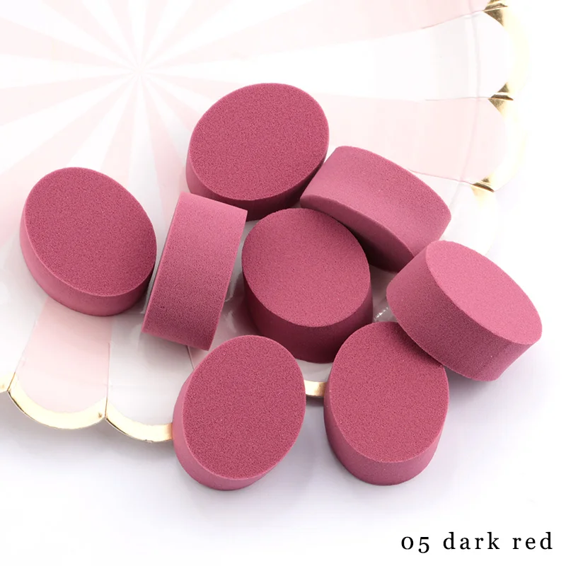 dark red Овальная губка для макияжа, основа для макияжа, губка для макияжа, пудра, гладкая косметическая губка для макияжа, инструменты для красоты, подарки - Цвет: dark red