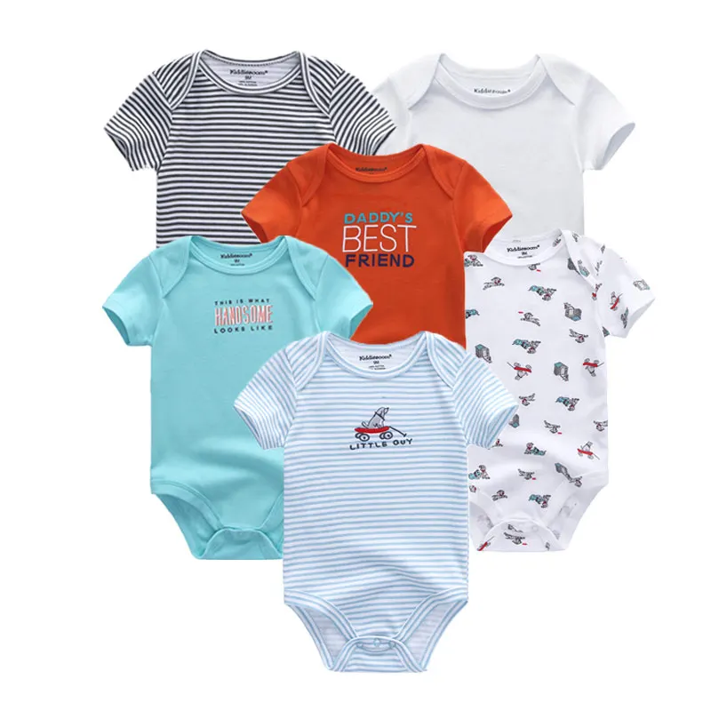 Clothing Sets6018 Г., 6 шт./партия, детская одежда хлопковая одежда с единорогом для маленьких девочек Одежда для новорожденных мальчиков Комплекты одежды для малышей с короткими рукавами Roupa de - Цвет: Clothing Sets6018