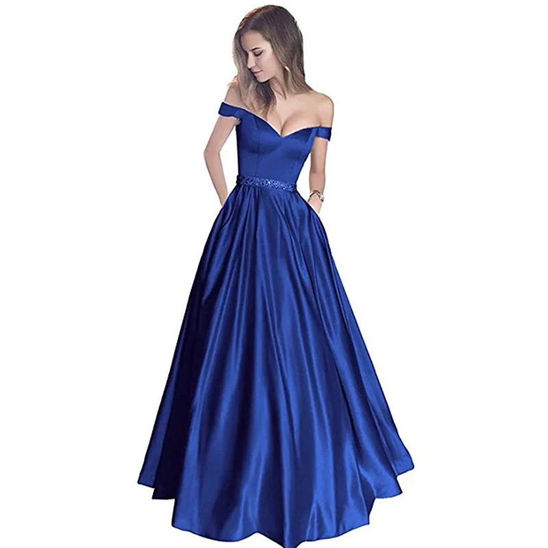 Платье вечернее платье с открытыми плечами выпускное женское простое на