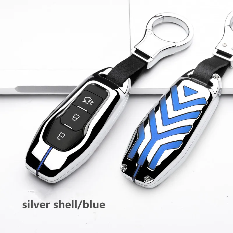 

Zinc alloy Car Remote Key Cover Case for Ford Fiesta Focus Mondeo Ecosport Kuga Focus ST key case styling Key Chain
