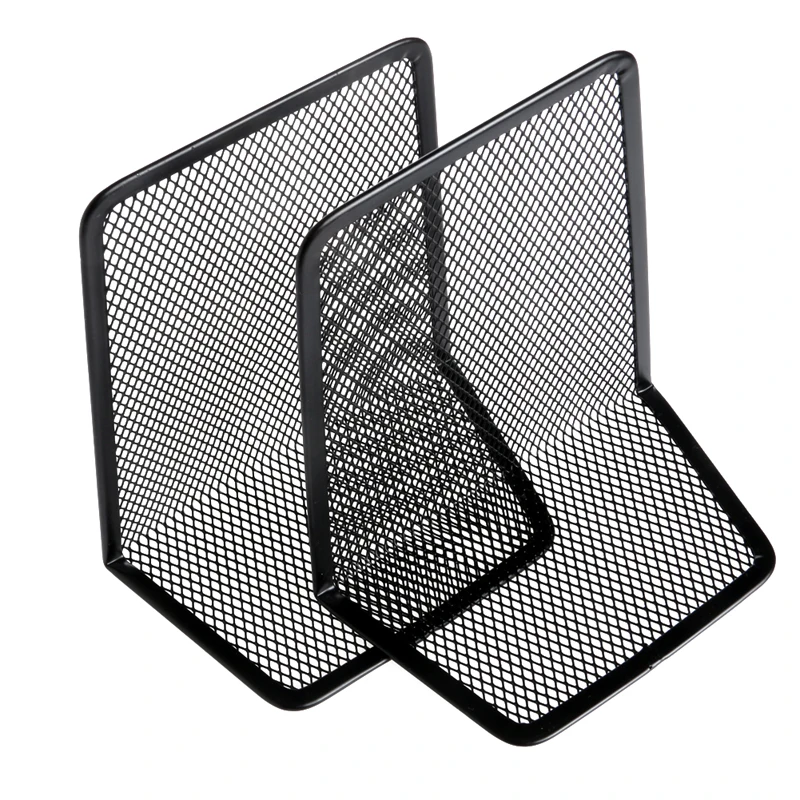 

1 Pair Metal Mesh Desk Organizer Desktop Office Home Bookends Book Holder Black