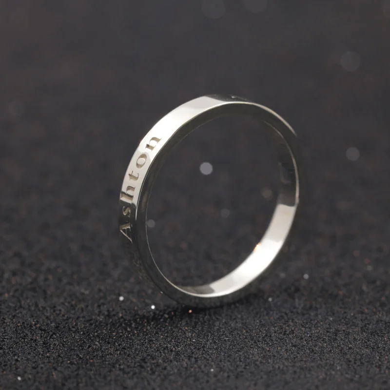 3mm Customized Wedding Ring Genuine 925 Solid Silver Name Women Personalized Annivesary Rings Engraved | Украшения и аксессуары
