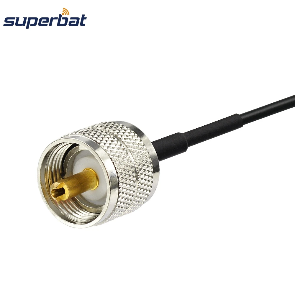 Кабель удлинитель Superbat UHF PL259 SO239 со штекером SMA и RF Pigtail RG174 15 см для беспроводной