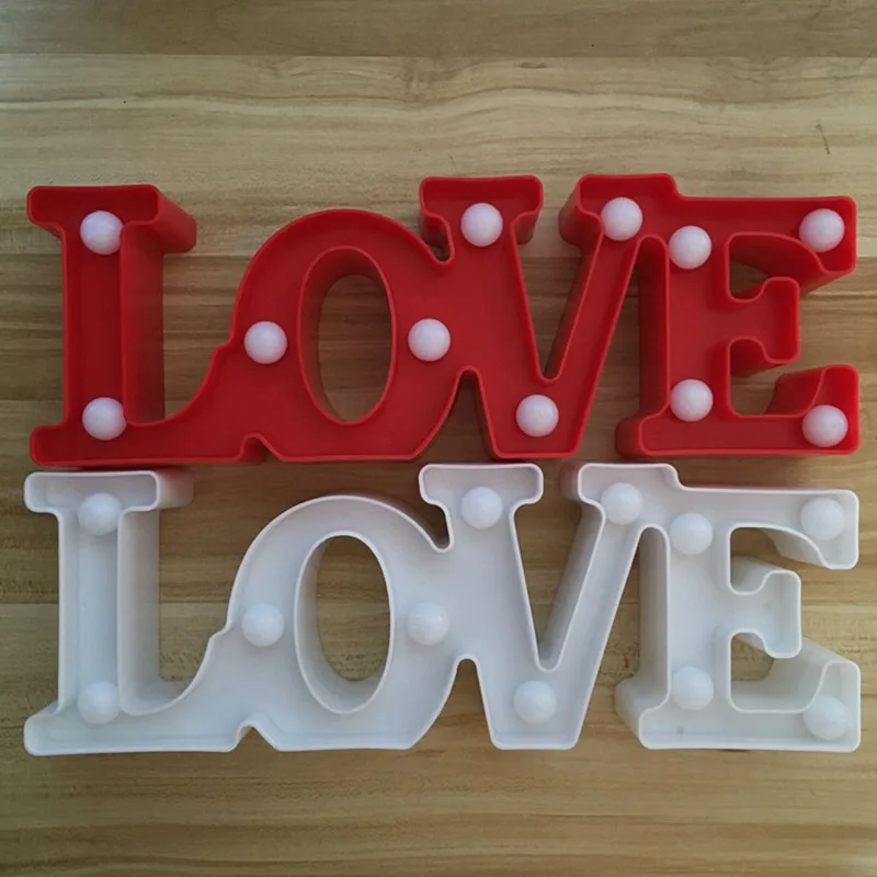 Романтическая Светодиодная лампа 3D LOVE с буквенным принтом ночник теплый свет