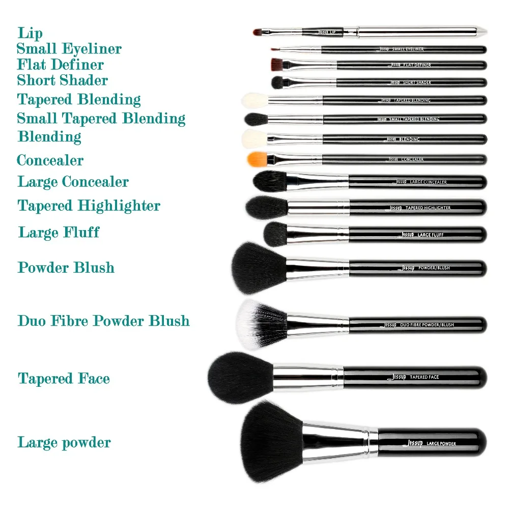 Джессап кисти 15 шт. кисти для макияжа Brush Set Тени для век Корректоры для лица Подводка для глаз губ Кисточки инструмент T092