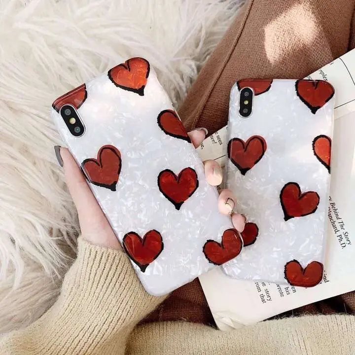 Oryksz для iPhone X XR XS Max Симпатичные тапочки с узором в виде сердца рисунком