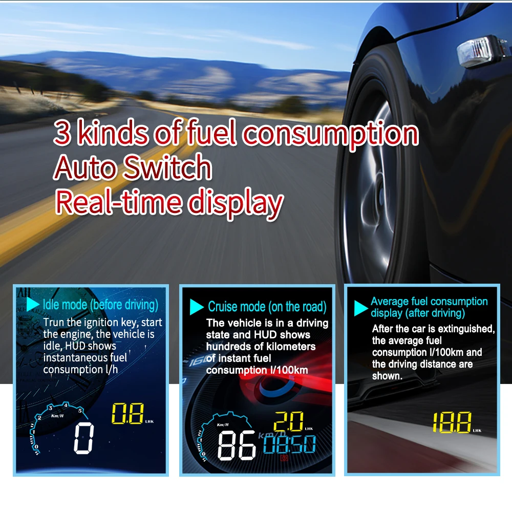 OBD 2 II автомобильный HUD дисплей C600 бортовой автомобильный компьютер цифровой спидометр OBD 2 проектор для вождения расход топлива