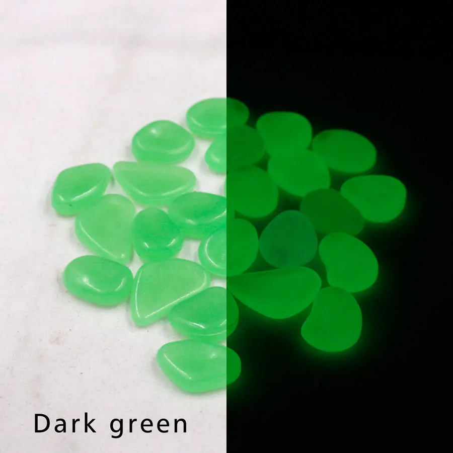 dark green 20,30, 50 шт, 100 шт аквариумные украшения камни светится в темноте светящиеся галечные камни для садового орнамента аквариума декоративные - Цвет: dark green