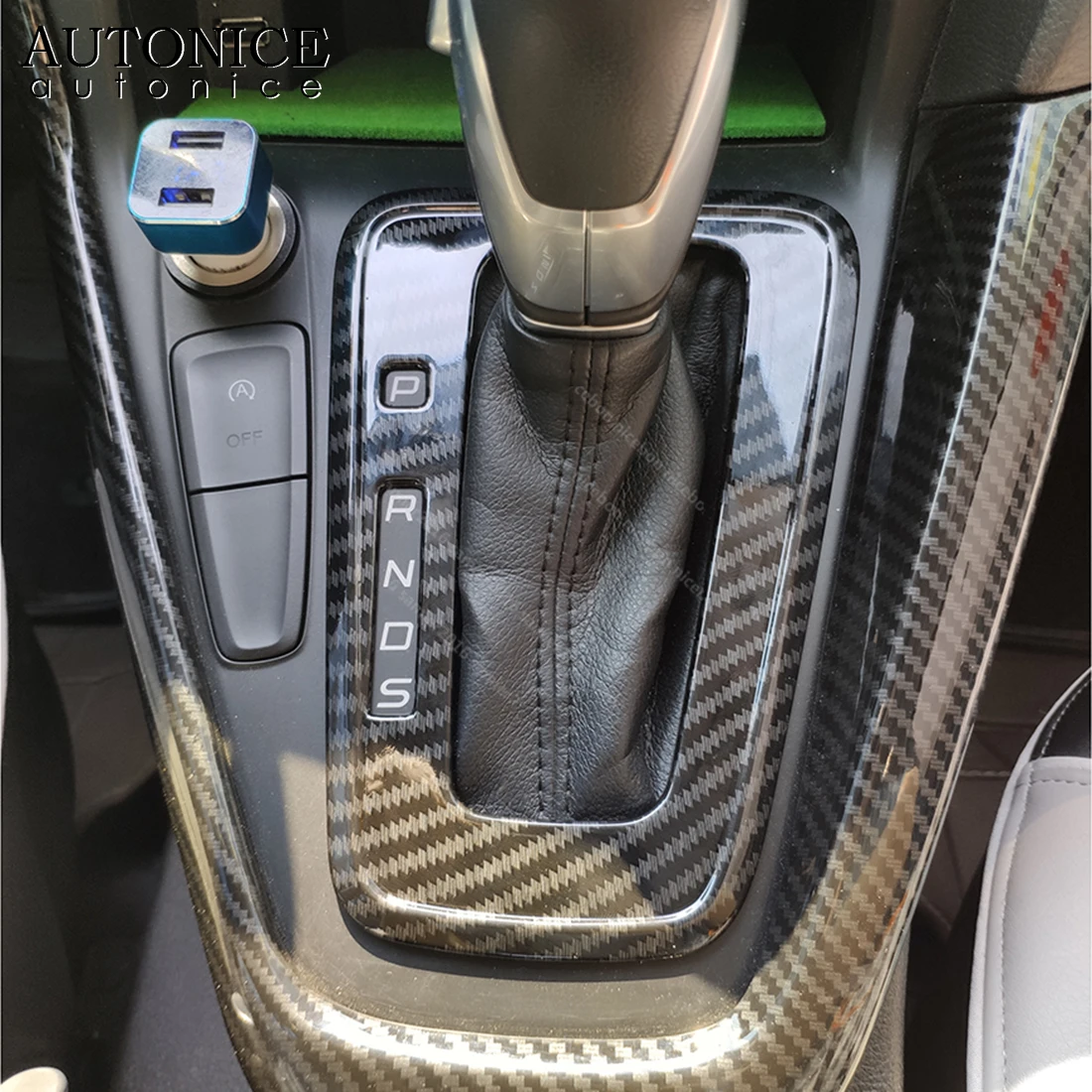 Для Ford Focus MK3 2015 2018 AT LHD углеродное волокно Цвет ABS внутренняя панельная Накладка