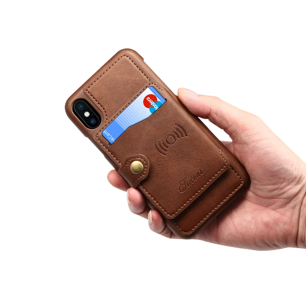 KDS чехол из искусственной кожи для iPhone X несколько держателей карт чехлы 8 7 6s Plus Xs с