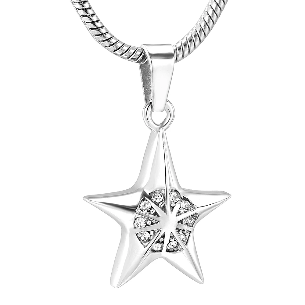 

Кремационные ювелирные изделия для золы домашних животных/человеческие из нержавеющей стали с кристаллами и звездами