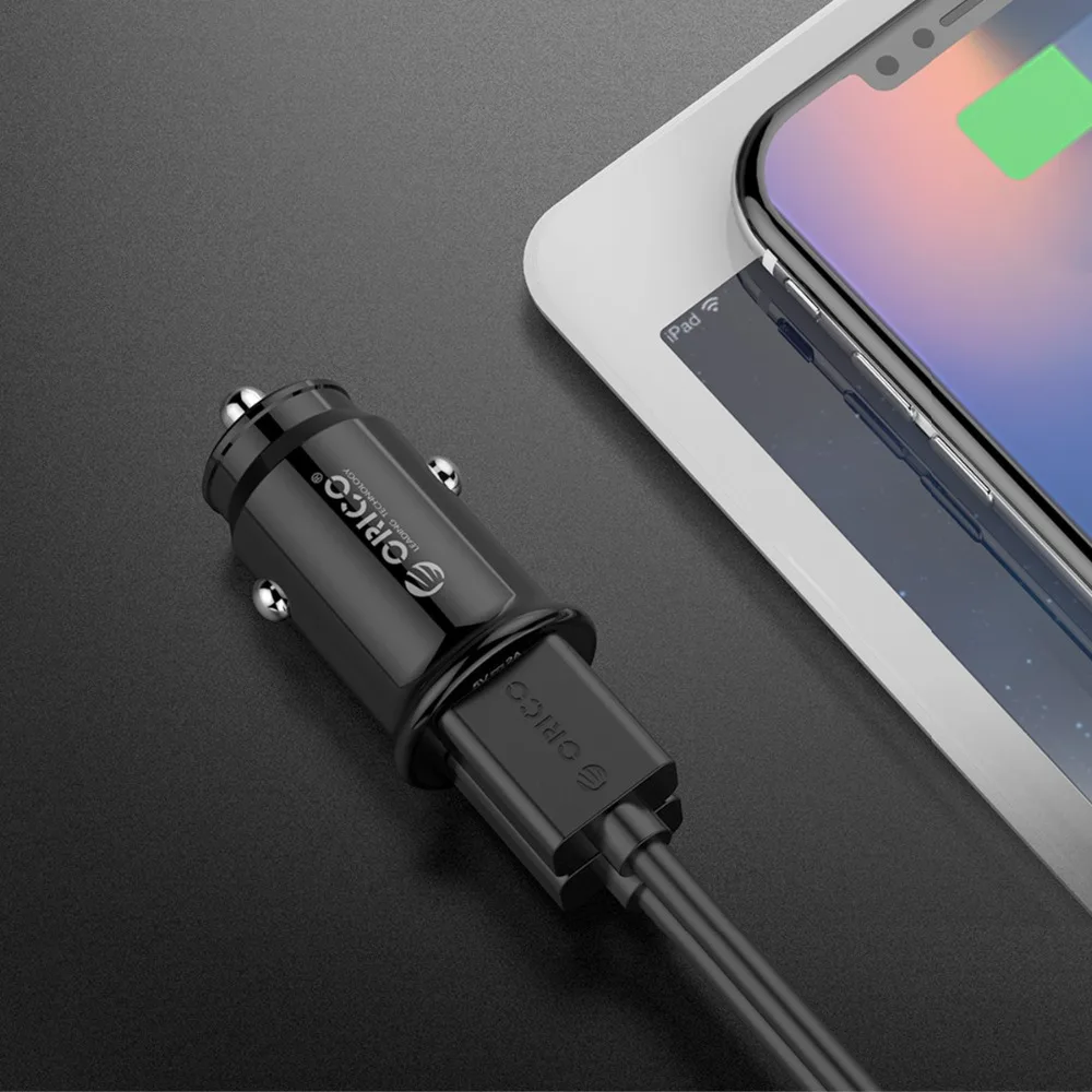 Автомобильное быстрое зарядное устройство ORICO Fast QC3.0 Mini двойной USB 20 Вт для iPhone Xs Max