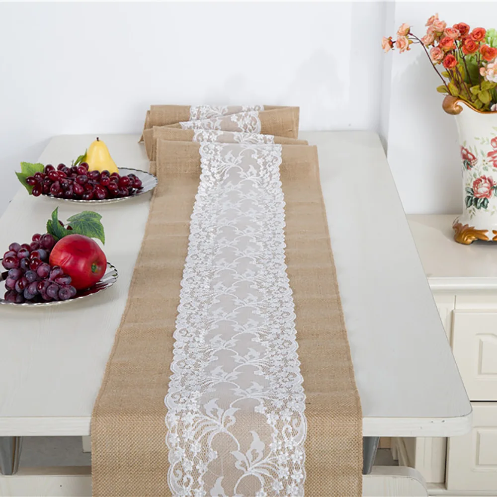 Желтые бегуны для стола винтажные кружевные джутовые рулонные рулонов