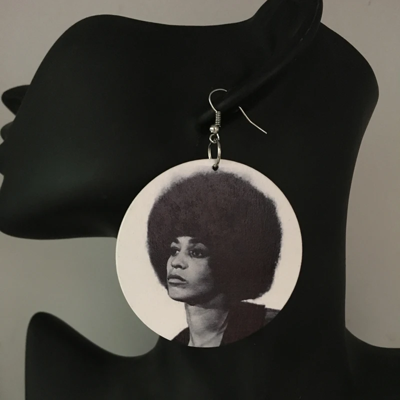 Круглые деревянные серьги Angela Davis Lee 5 пар/лот бесплатная доставка|wooden earrings|earrings free